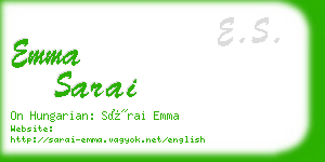 emma sarai business card